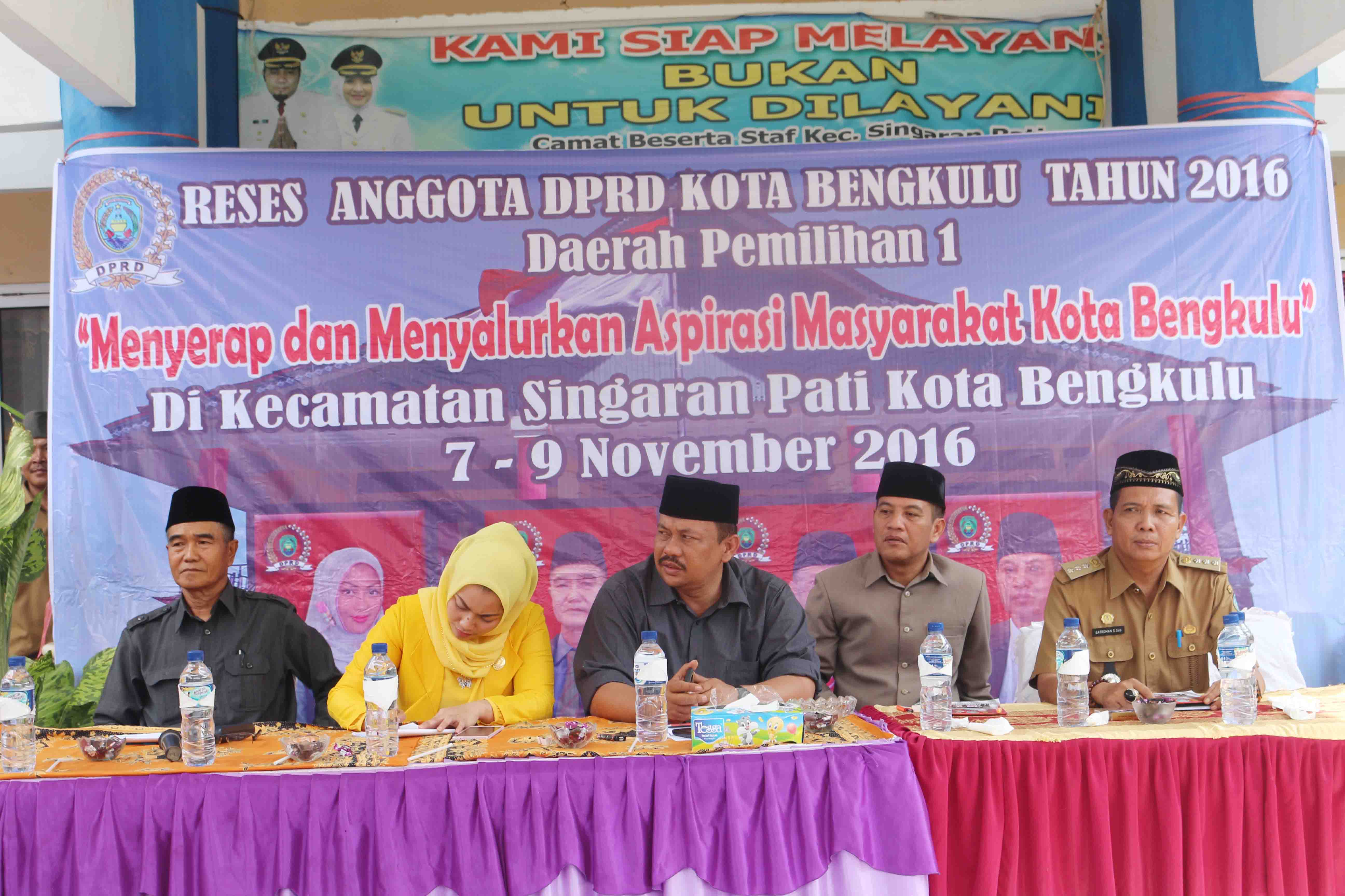 Reses Anggota DPRD Kota Bengkulu di Singaran Pati