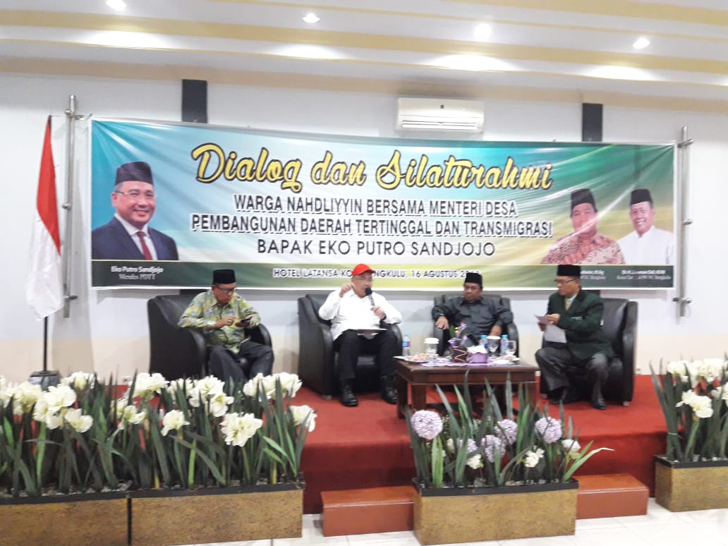 Saat Mendes PDTT menghadiri Dialog dan silaturahmi bersama dengan NU se Provinsi Bengkulu