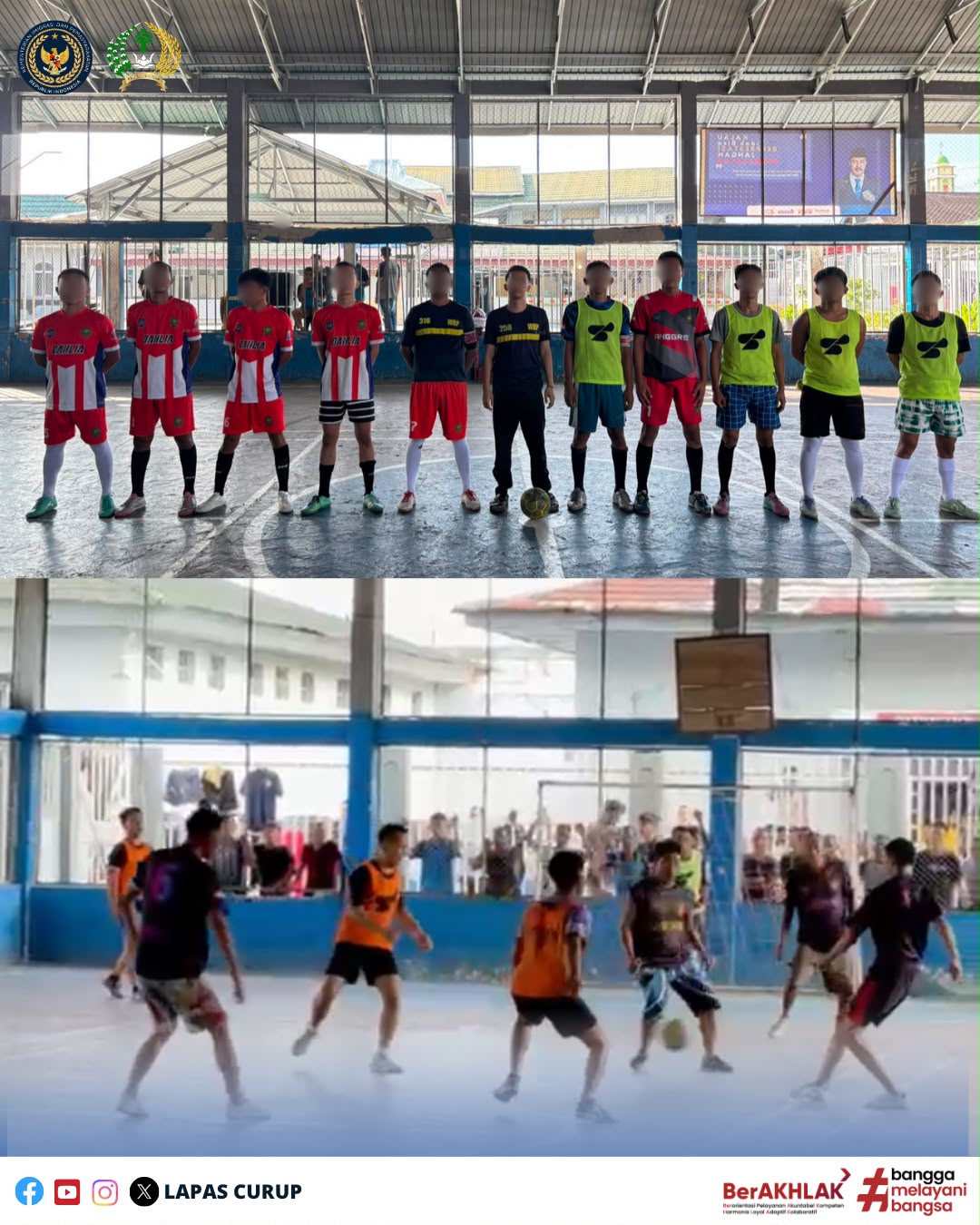 Lapas Kelas IIA Curup menggelar rangkaian "Kalapas Cup" yang diikuti warga binaan, Rabu (8/7/2026). (Foto: Istimewa)