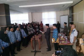 Sekda Kaur Nandar Munadi Kamis (14/2) melantik 47 pejabat fungsional