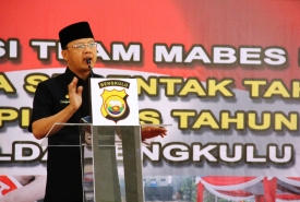 Plt Gubernur Bengkulu Rohidin Mersyah saat sambutan