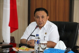 Sekretaris Daerah Provinsi Bengkulu Nopian Andusti memimpin rapat koordinasi Kesiapan Bencana di ruang rapat lantai III Kantor Gubernur