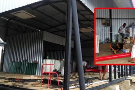 Bangunan Sementara Milik Saimen yang Dibongkar Sendiri Oleh Pihak Saimen