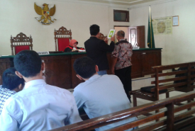 Saksi Ahli Termohon saat memberikan kesaksian dalam sidang praperadilan tersangka PPN Panorama Bengkulu