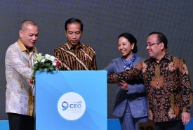 Presiden Jokowi pada pembukaan Kompas100 CEO Forum