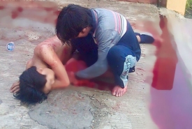 AJ (19) salah seorang mahasiswa Perguruan Tinggi Swasta (PTS) Kot Bengkulu ditemukan bersimbah darah, (06/11/2016)
