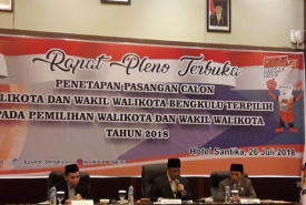 Pleno penetapan Wali Kota dan Wakil Wali Kota Bengkulu terpilih