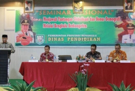 Wagub Rohidin Mersyah  Rohidin, saat membuka acara Seminar Nasional "Menjawab Tantangan Globalisasi dan Bonus Demografi Melalui Bengkulu Berkompeten”, Sabtu (10/12/2016) di Hotel Madelin Bengkulu