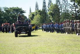 Sekda Provinsi Bengkulu Novian Andusti hadir dalam upacara peringatan HUT Satpol PP, Satlinmas dan Damkar di Kepahiang Senin (25/3)