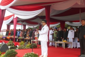 Bupati Seluma Bundra Jaya memimpin upacara HUT Kab Seluma ke 14