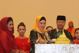 Perayaan HUT Emas Provinsi Bengkulu ke-50 bertajuk "Semalam di Bumi Rafflesia," di Gedung Balai Samudera Jakarta, Jumat (23/11/18).